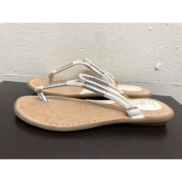 BOC Born Concept Thong Flat Sandal slip on white strap man made upper Women 7/38 - Picture 7 of 12